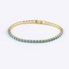 Nidin Tennis Chain Bracelet For Women Luxury Handy 4 Claws Mosaic Cubic Zirconia 6 Rainbow Colors Fashion Party Jewelry Gift