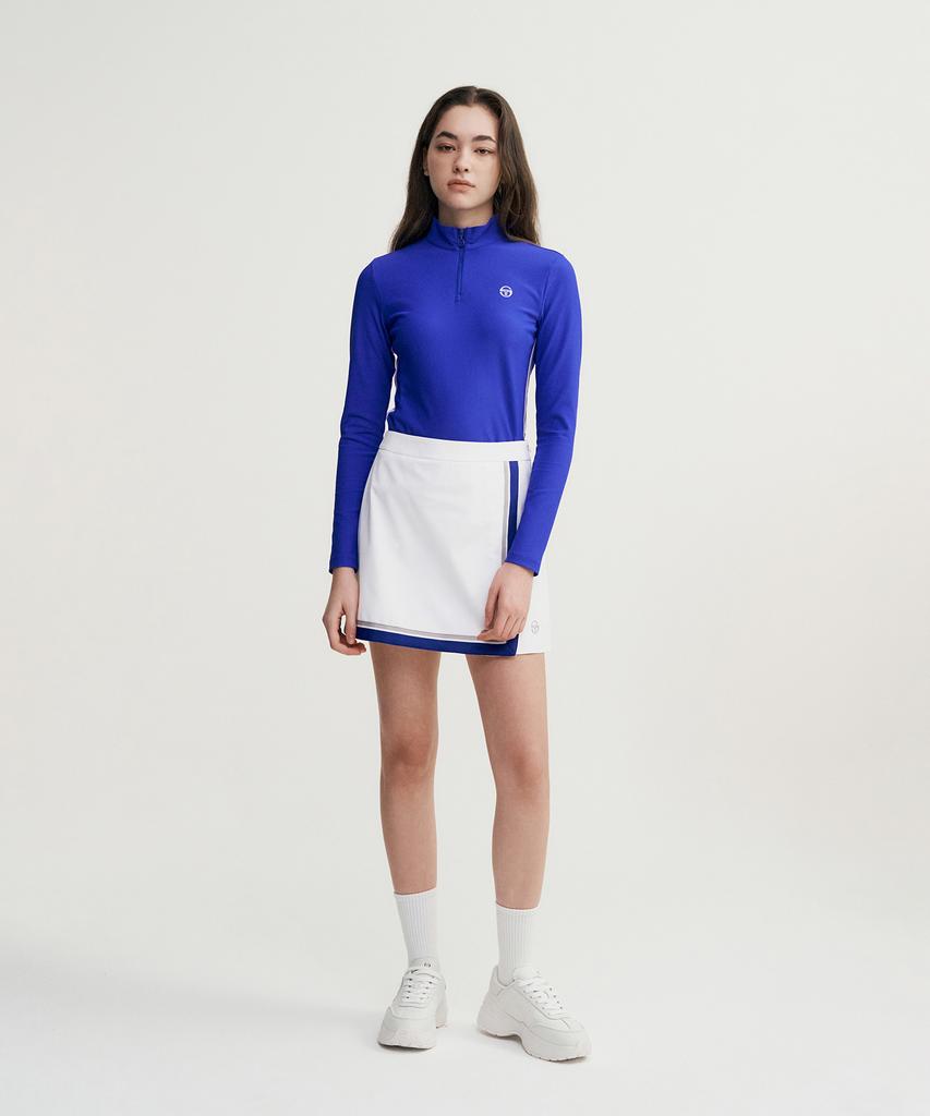 SERGIO TACCHINI W Goat Rib Half-Zip Long Sleeve T-Shirt