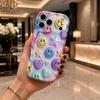 Pastel Smiley Face Heart Phone Case Cute 3D Bubble Hard Cover for iPhone Shockproof Protection Birthday Christmas Halloween Holiday Gift