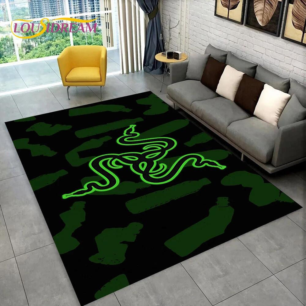 3D Логотип Razer Игра Геймер Змея Ковер Коврик для Дома Гостиной Спальни Дивана Придверный коврик Декор, детский игровой коврик Нескользящий коврик для пола