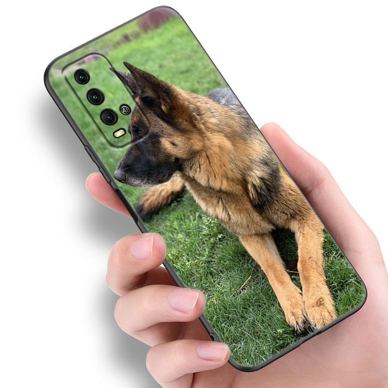 German Shepherd Dog Black Phone Case For Xiaomi Redmi 7A 8A 9A 10A 11A 9C 10C 12C 13C 11 Prime A1 A2 Plus 12 4G Note 9T 12R