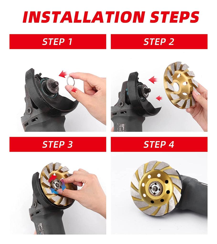 125/150mm Diamond Segment Grinding Cup Wheel Disc for Concrete Granite Stone Ceramic Grinding Cutting Wheel 1pc