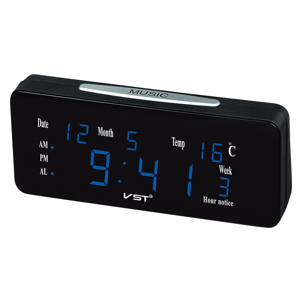 Perpetual Calendar Natural Sound Alarm Clock with Hourly Timer Function LED Electronic Meter Plug In Luminous Clock LED Clock