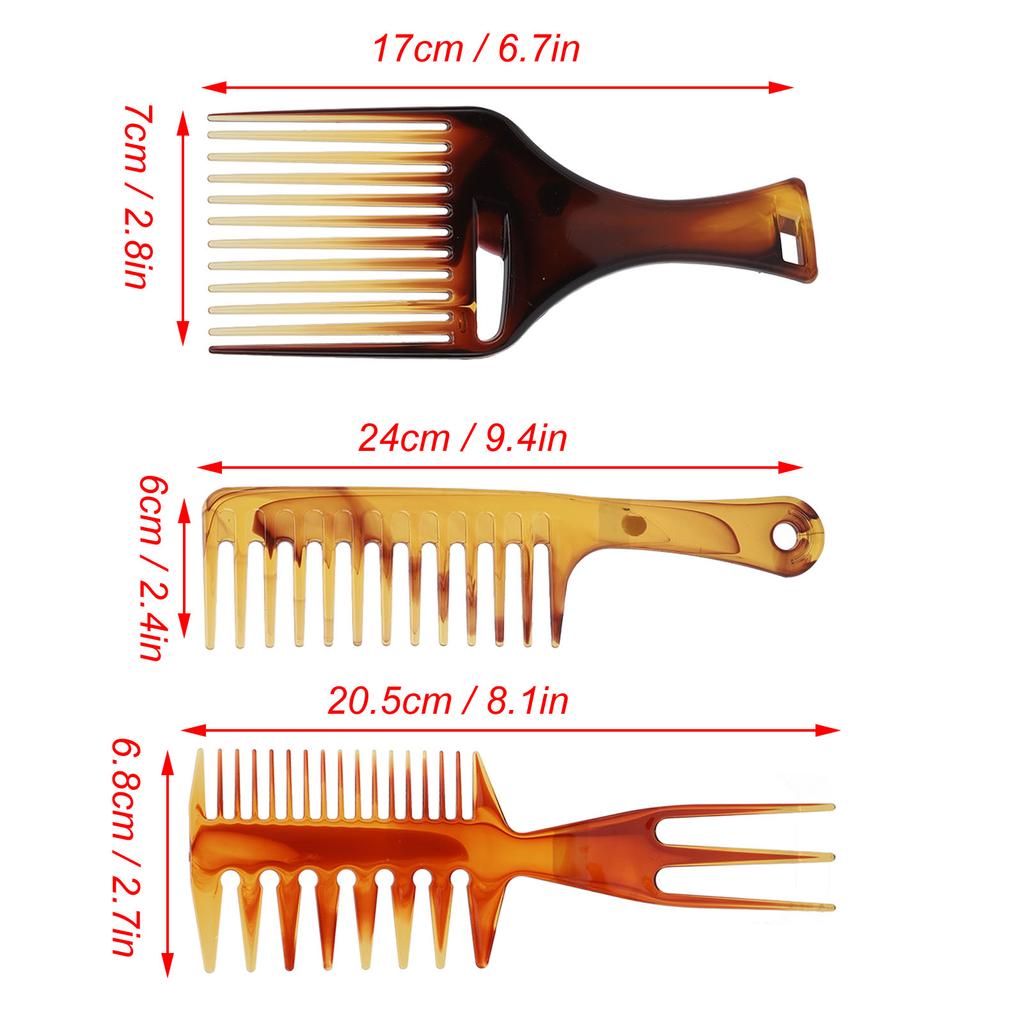 Набор из 3 расчесок для волос, профессиональный портативный домашний парикмахерский инструмент для укладки волос с широкими зубцами