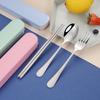 Portable Travel Tableware Set Stainless Steel Spoons Forks Chopsticks Dinnerware Sets Kitchen Tableware