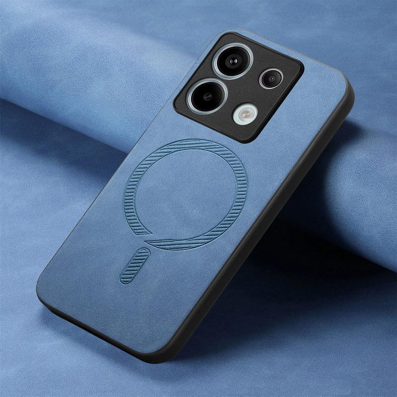 Luxury for Magsafe Magnetic Case for Xiaomi 13t Poco X6 F6 Pro Redmi Note 14 13 Pro K70e 13c PU Leather Shockproof Tpu Hybird Pc Solid Color Case