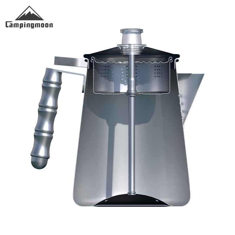 CAMPINGMOON SW-7 Кофеварка для перколяции Удобная американская кофеварка с фильтр-прессом Бесплатная фильтровальная бумага Чайник из нержавеющей стали