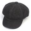 Universal Chemistry Stitch Black Denim Newsboy Cap