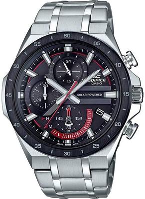 Мужские аналоговые часы-хронограф Edifice EQS-920DB-1A, на солнечной батарее, водонепроницаемые, черно-серебристые [Параллельный импорт]