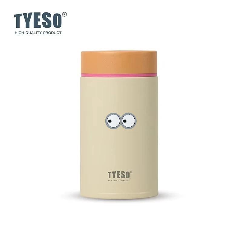Tyeso 300 мл 316 Термосы Нержавеющая сталь Вакуумная изоляция Контейнер для еды Портативный Термоланчбокс Чашка для завтрака для офиса Ежедневный с наклейкой-глазком