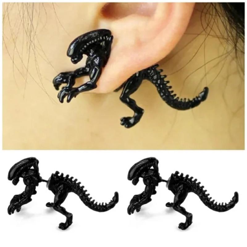 1 пара модных серег, страшный динозавр, монстр, птерозавр, серьги-гвоздики на Хэллоуин, модные крутые подарки для женщин и мужчин