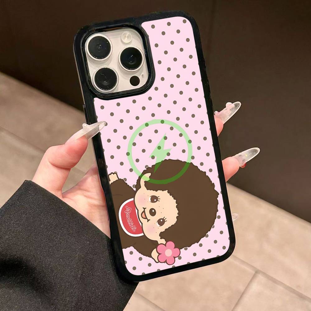 Cute M-monchhichis-s Magnetic Matte Phone Case For IPhone 16 17 15 14 13 12 11 For Magsafe Wireless Charge Cover