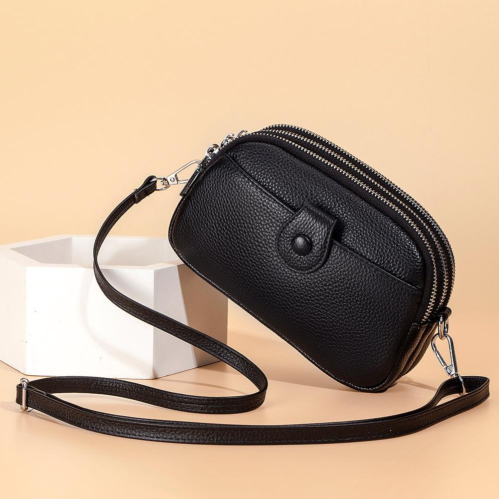 Leather Fashion Mom Bag Mobile Phone Bag Mini Crossbody Bag Women's Shoulder Bag Large Capacity