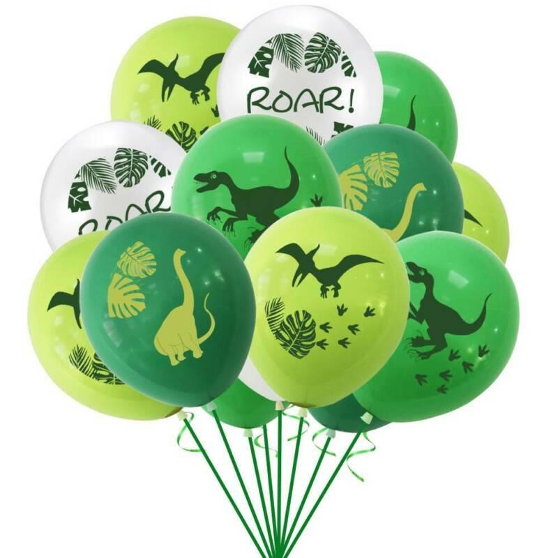 16pcs Dinosaur Letter Printed Balloon Sets Kids Boys Girls Birthday Festival Events Party Decor Supplies ARI