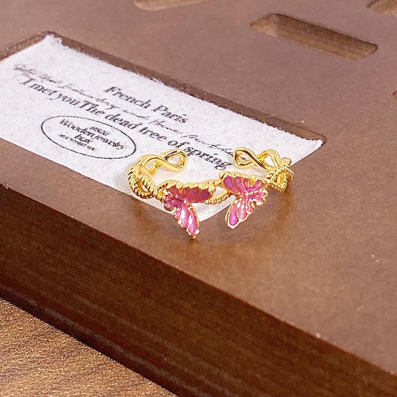 Кольцо с узором «Золотая эмаль, капля масла», Женское средневековое изысканное кольцо на указательный палец высокого класса, Модное кольцо в придворном стиле, Кольцо частичного богатства