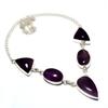 Amethyst Gemstone 925 Silver Plated Handmade Jewelry Necklace 18"