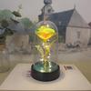 Eternal Rose Decor Compact Glass Dome Night Light Table Decor Night Light Soft Led Lighting Gold Foil Rose Gift For Bedroom