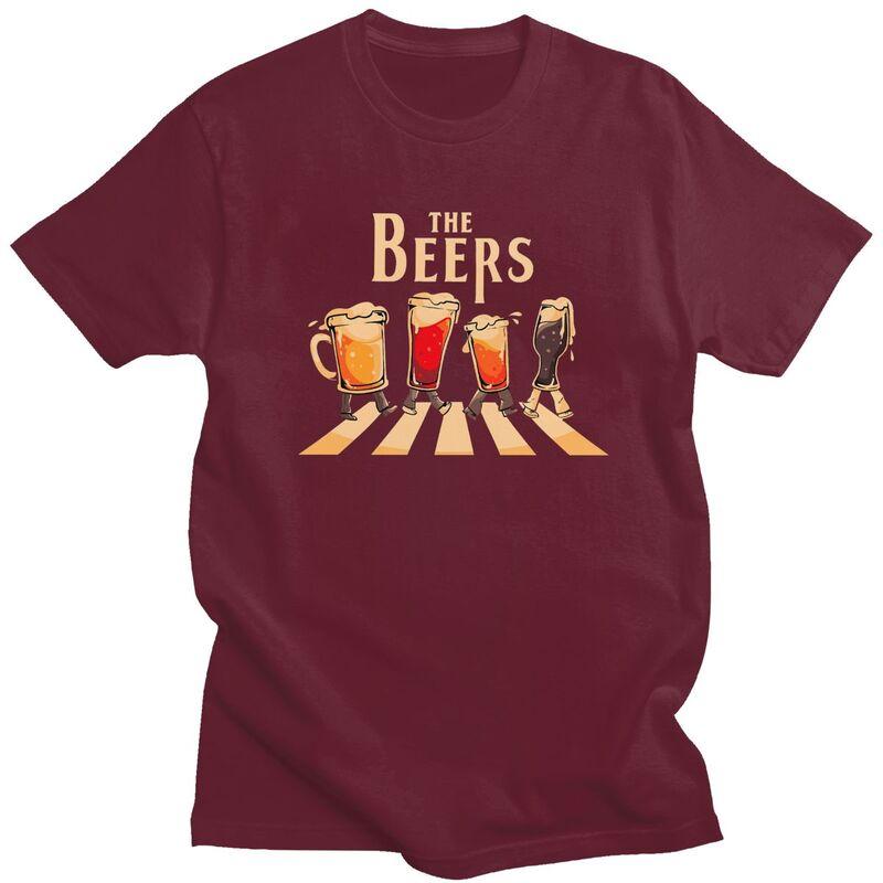 Мужская футболка на заказ The Beers 100% Хлопок Модные Футболки Футболка Приталенная Одежда Подарок