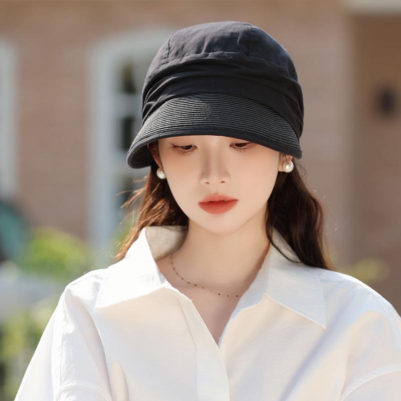 Весенне-летние новые шляпы, женский универсальный темперамент, плиссированная шляпа от солнца с чувством стиля, дышащая шляпа от солнца для защиты от солнца для путешествий на открытом воздухе