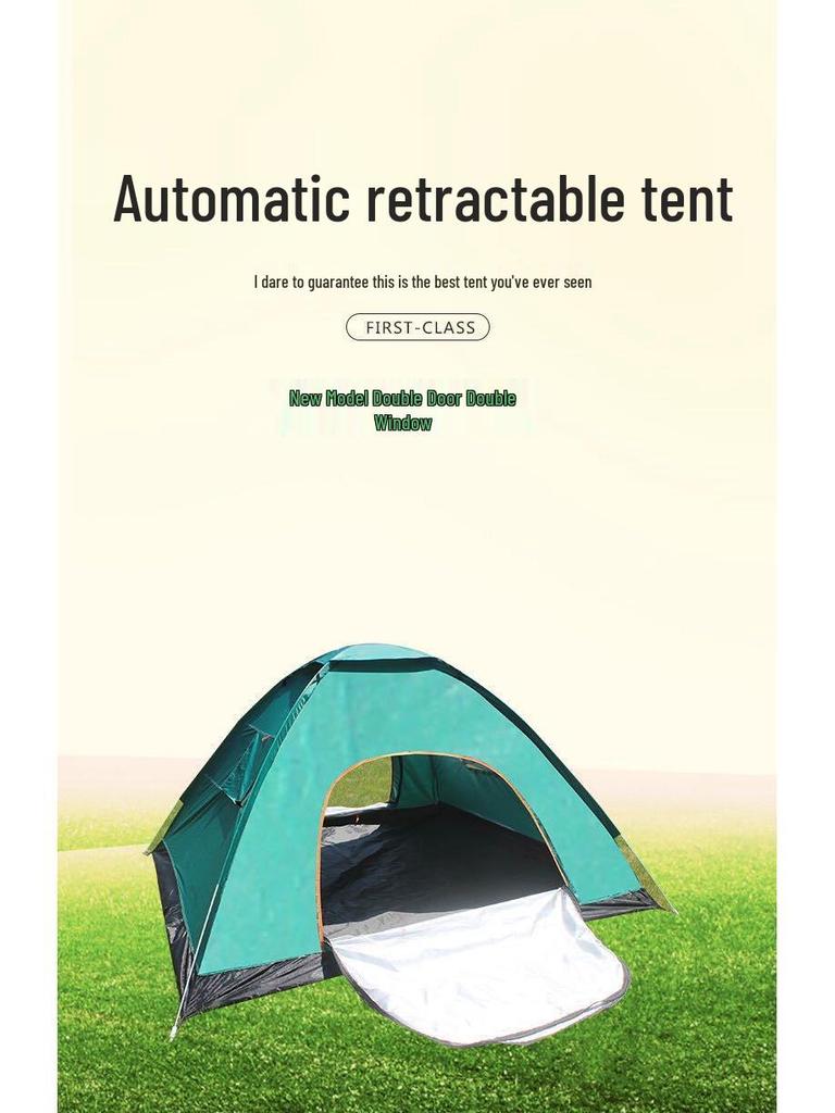Fully Automatic Portable 3-4 Person Folding Camping Tent - Quick Open Beach Setup.