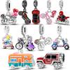 Copper Car Bicycle Series Charms Beads Pendants Fit Original Bracelet Diy For Women Jewelry Gift