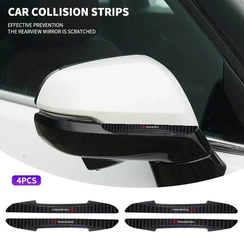 AABIH1 4pcs Car Logo Door Anti-Collision Protective Strip Sticker For Mercedes Benz AMG A B C E S class GLA GLC CLA GLK GLE Accessories
