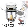 1-3PCS Bathroom Shower Sink Filter Plug, Hair Sink Filter, Kitchen Bathtub Plug, Rebound Press