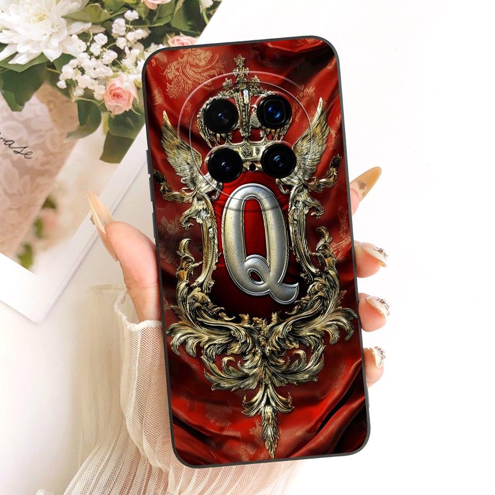 Чехол-крышка для Honor Magic 7 Pro, Роскошный, Буквы от A до Z, Крутая Корона, 2D-раскрашенный Силиконовый Корпус для Honor Magic 7Pro PTP-N49 PTP-AN10