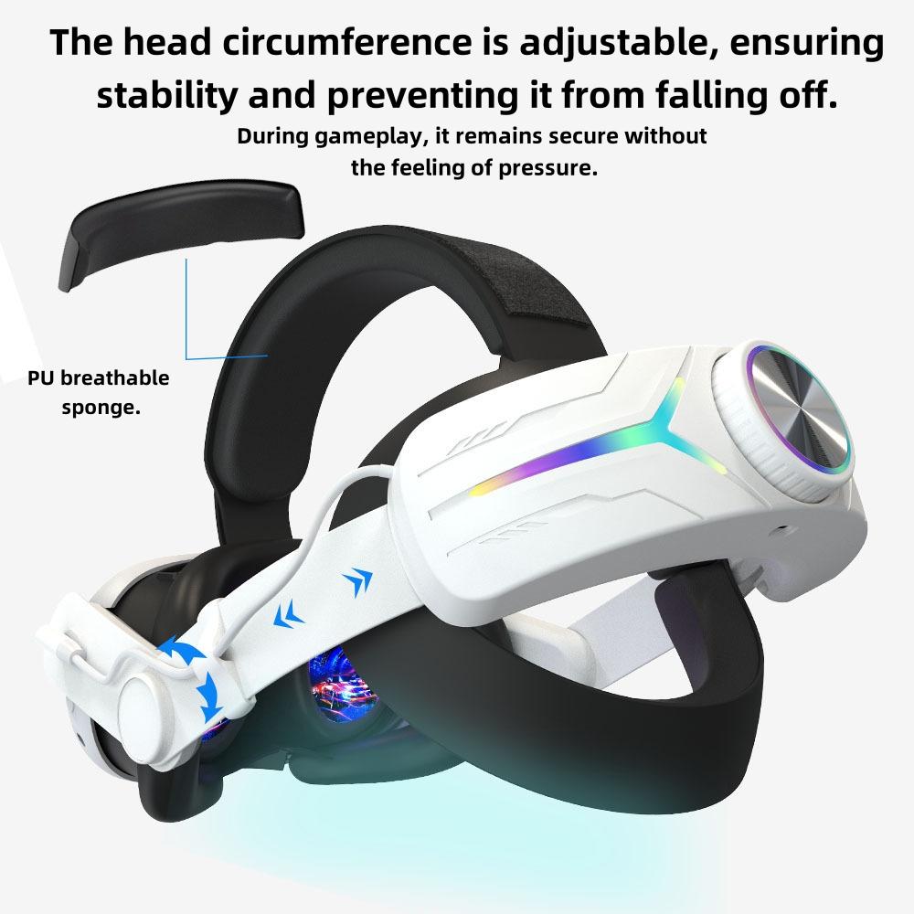 RGB Elite Headset для Meta Quest 3 / Quest 3S со встроенным аккумулятором 8000 мАч / 12000 мАч, оголовье для Oculus Quest 3 / Quest 3S - VR-аксессуары