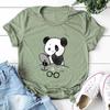 Summer Panda T Shirts Fashion Cartoon Printed Casual T-shirt Panda Makeup Funny Tee Blouse