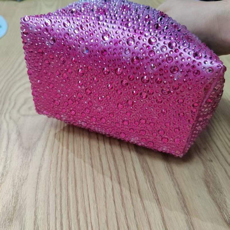 2026 Womens Crystal-Embellished Crossbody Bag Fringe Detail Small Square Shoulder No Top Handle