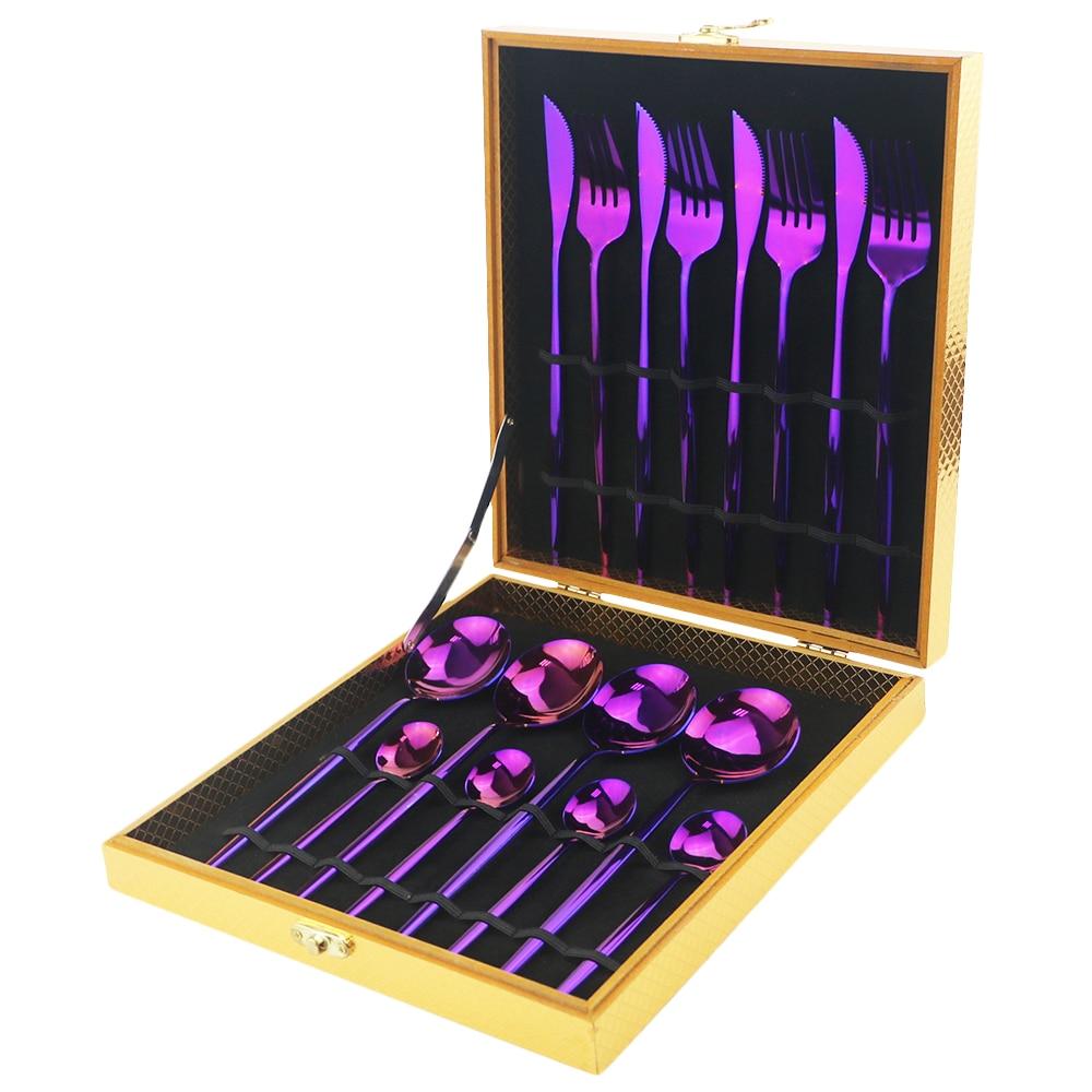 16pcs Luxury Dinnerware Gift Set Stainless Steel Fork Knife Spoon Cutlery Set Wedding Gift Flatware Set With Gift Box