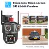 WiFi 12MP 6K 8X Zoom Three Lens Wifi Surveillance Cameras AI Tracking PTZ IP Camera Security Protection CCTV Cam