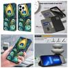 Green Peacock Feathers Pattern Shockproof Card Slots PU Leather Wallet Phone Case for iPhone,Samsung,Huawei,Xiaomi,Moto,Oppo,Google,Nokia,LG,Oppo...