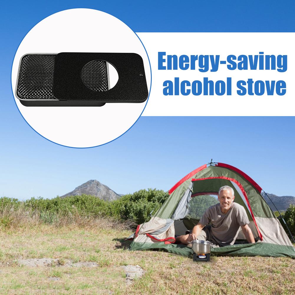 Alcohol Furnace Portable Solid Fuel Wax Stove Lightweight Stainless Steel Energy-saving for Camping Picnic BBQ