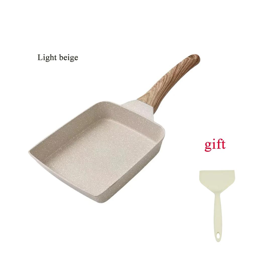 Японская квадратная кастрюля тамако, сковорода для омлета, яичного рулета со съемной ручкой, предотвращающей ожоги, для всех плит, бездымная кастрюля
