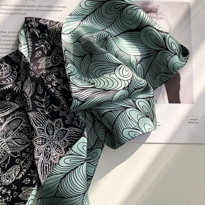 Silk Scarf Women'S Spring And Autumn Thin Temperament Mulberry Silk Thin And Narrow Long Scarf Hair Tie Bag Suit Shirt Scarf
