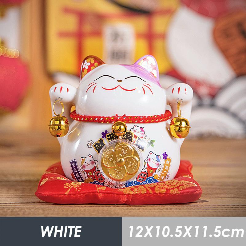 4,5-дюймовая керамическая монетница Maneki Neko Lucky Cat Fortune Colored Cat Golden Circle Home Decoration Gift Feng Shui Figure