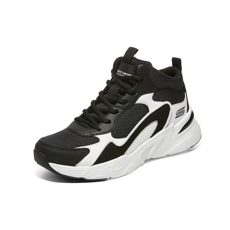 Skechers DLITES Textile, Leather Sports High top Casual Shoes Women's Black 117047-BKW