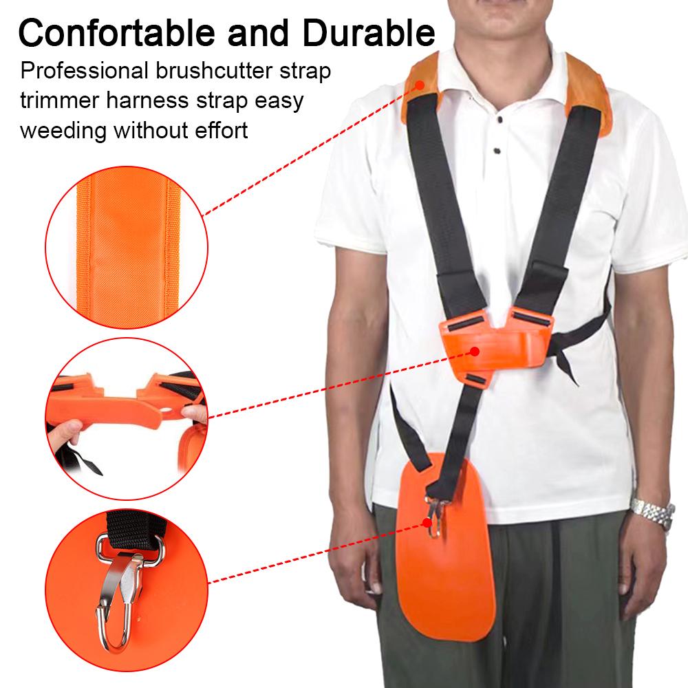 For Brush Cutter Trimmer Garden Pruner Strimmer Padded Belt Backpack Lawn Mower Comfortable Labor Saving W Shape Double Shoulder Harness Strap