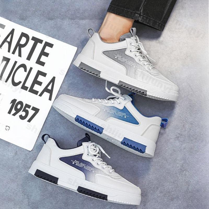 Модная универсальная белая обувь для мужчин Новинка 2025 Лето Повседневная дышащая сетчатая обувь для скейтборда Модные спортивные кроссовки на каждый день с увеличением роста