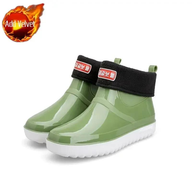 Модные короткие мужские туфли из ПВХ, водонепроницаемые, для шеф-повара, кухни, низкие, для готовки, 2024, резиновые сапоги для мужчин, дождливые водные галоши, городской дизайнер, новые