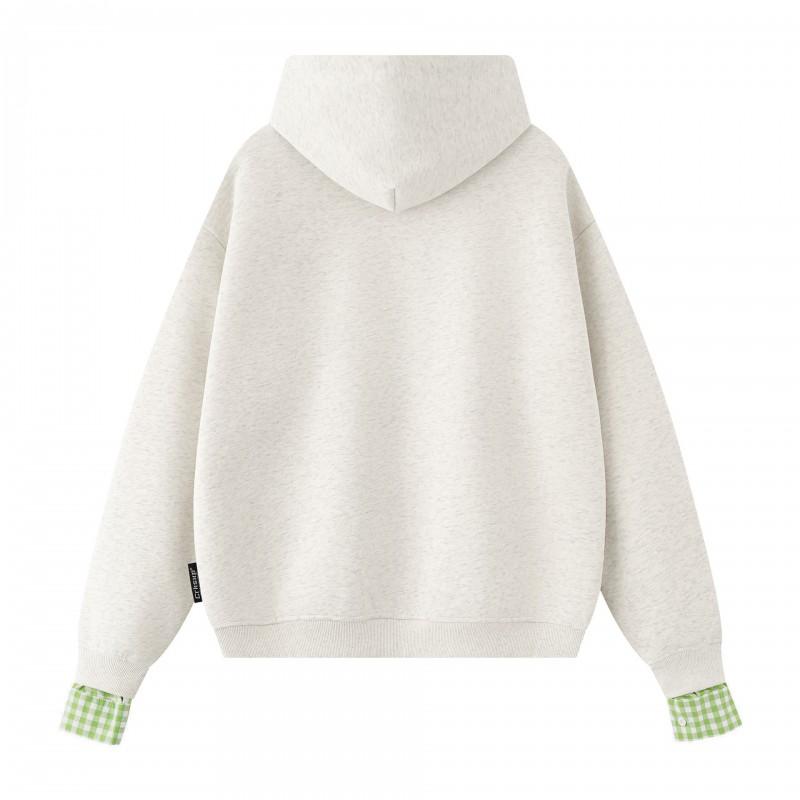 Unisex Oversized Hooded Zip-Up Sweatshirt With Embroidered Patchwork Design Vintage American Style Winter Casual Outerwear