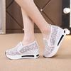 Fashion New Lace Mesh Loafers Shoes Women Breathable Summer Wedges Outdoor Walking Shoes Female Slip-on Platform Heightening Footwear