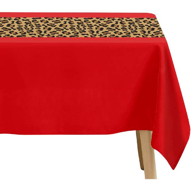 Скатерть с принтом гепарда и леопарда для вечеринки, 3 шт. Одноразовые красные и леопардовые принадлежности для вечеринки по случаю дня рождения, покрытие для стола, скатерть-дорожка с принтом, для