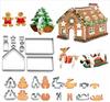 Christmas Cookie Cutter 3D Christmas Biscuit Cutters Set-Gingerbread Man,Christmas Tree House Snowman Holiday Cookie Mold For DIY Cake Baking