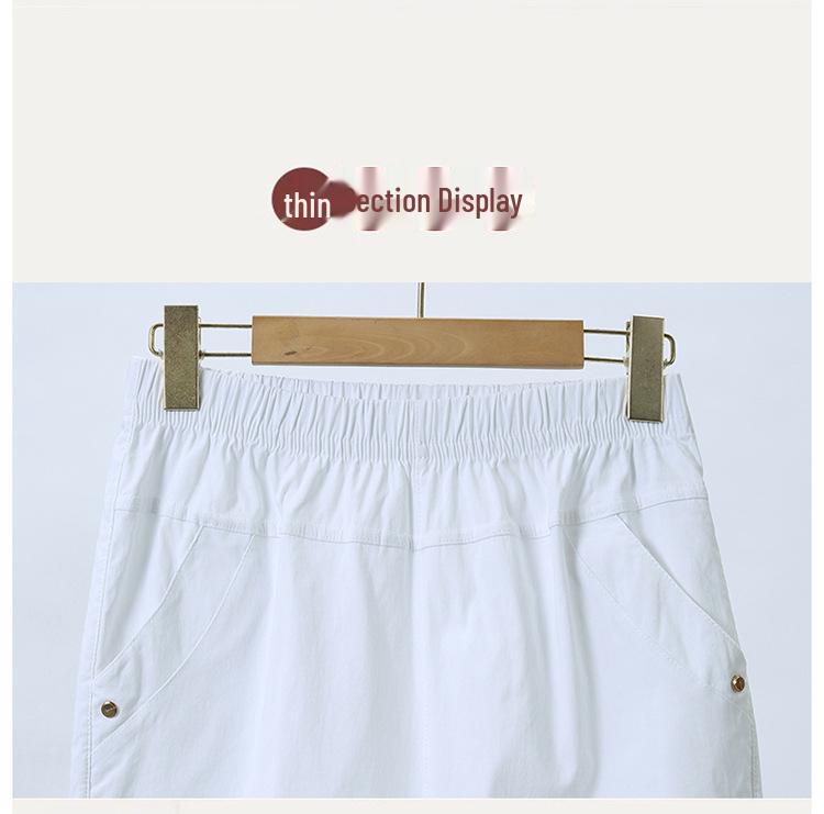 Elastic High Waist Cotton Capris for Middle-Aged and Elderly Women - Summer 2026 Casual Style for Young Mothers.