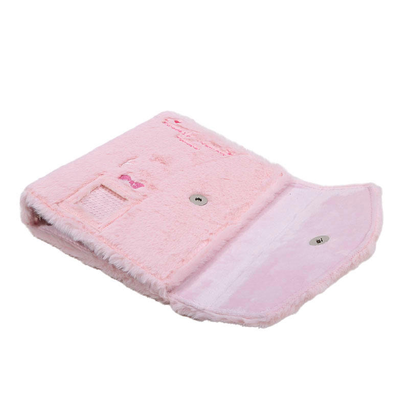 Милый вышитый плюшевый фотоальбом-держатель для карточек, трехдюймовая маленькая папка для хранения карточек без внутренних страниц