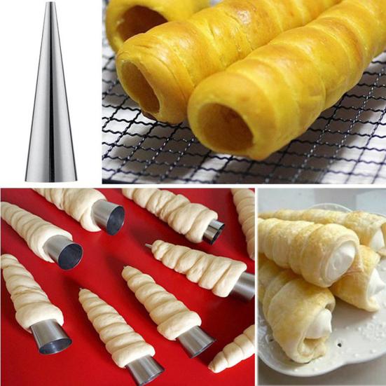 6 шт. Металлические конусообразные спиральные трубочки для круассанов и датской выпечки