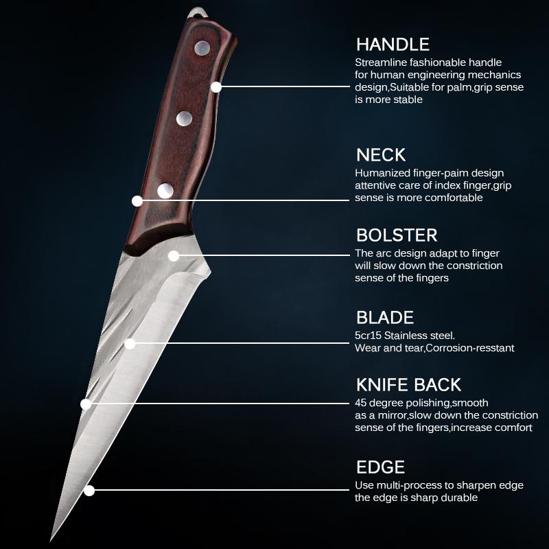 1PC Forging Boning Knife Chef's Knife Slaughtering Pigs Sheep Meat Cutting Knife Stainless Steel Cooking Knife